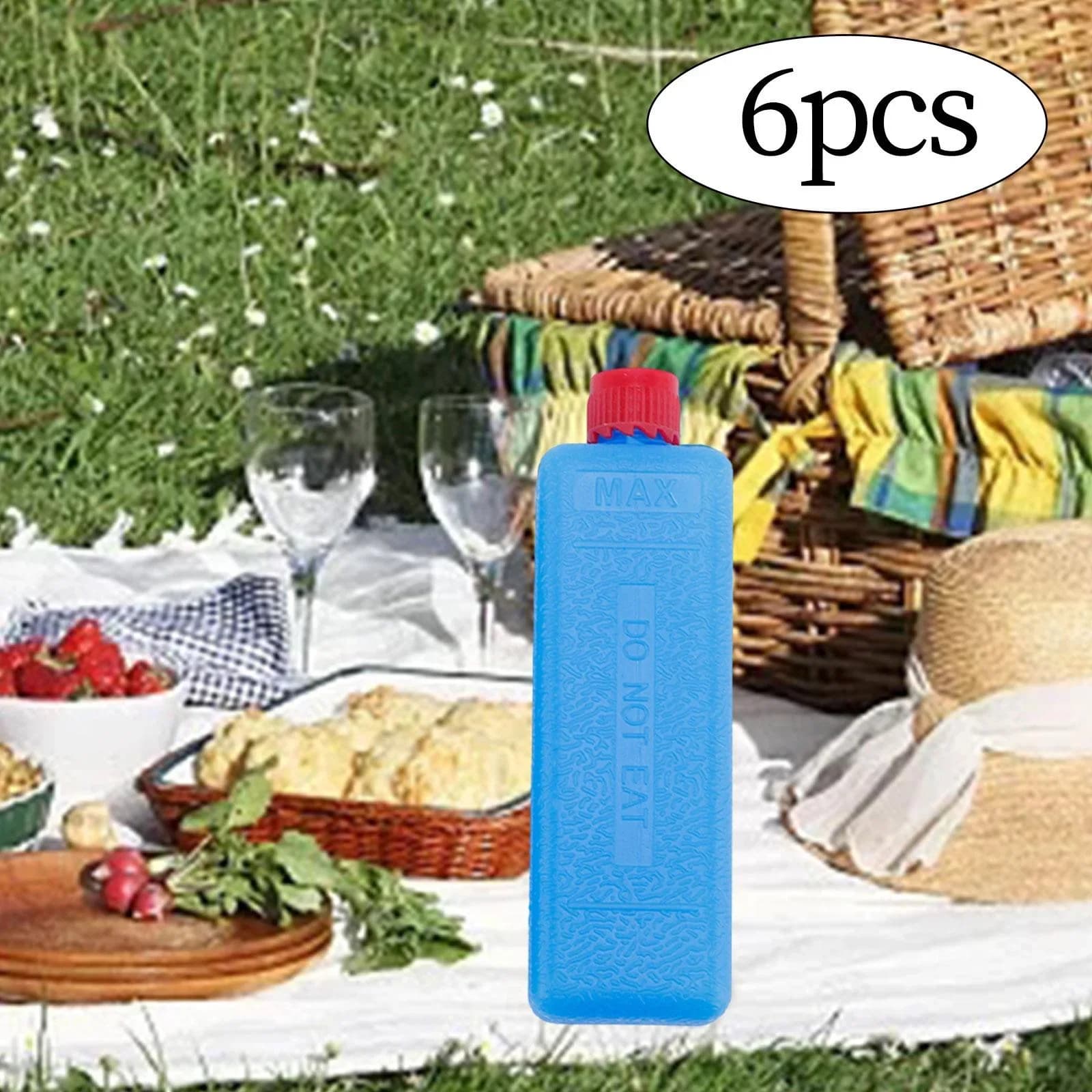 6-12PCS Επαναχρησιμοποιούμενα Παγοκύστες Ορθογώνια Πακέτα Πάγου για Κατάψυξη για Κάμπινγκ, Πικνίκ, Μπάρμπεκιου, Ταξίδια, Πακέτο Ψύξης Πάγου