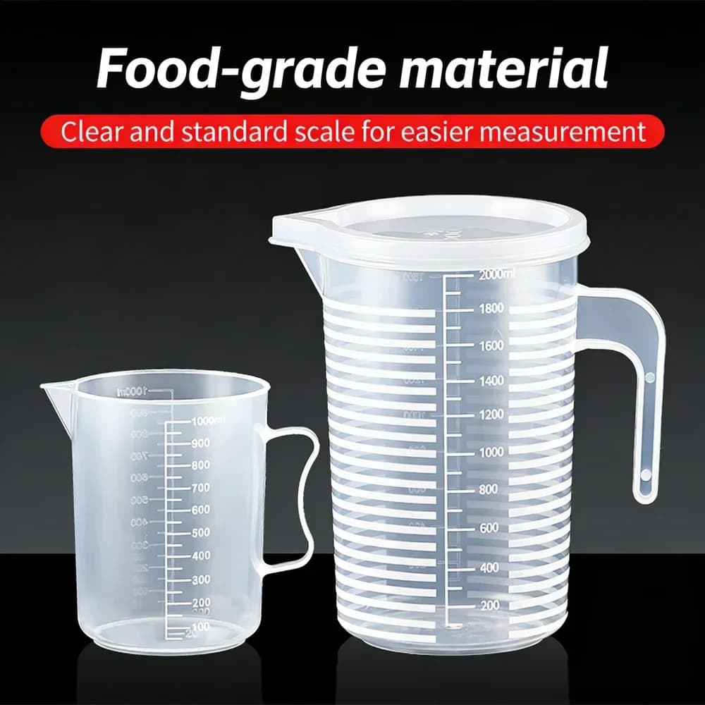 Μεζούρα κουζίνας 100-5000ml, χωρίς καπάκι με καπάκι, κλίμακα, PC, ανθεκτική σε υψηλή θερμοκρασία, πλαστικό δοχείο για γάλα και τσάι