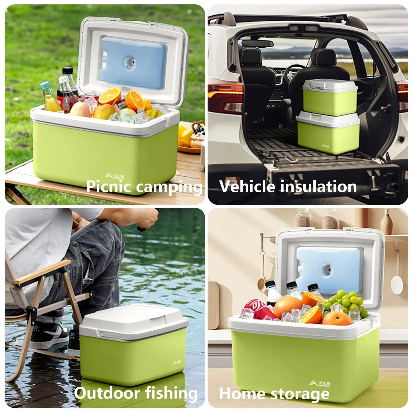 BISINNA φορητό ψυγείο πάγου Camping 6L/9L/15L, φορητό ψυγείο για ψάρεμα, ψυγειάκι αυτοκινήτου, για εξωτερικούς χώρους, παραλία, ψάρεμα, πικνίκ, μπάρμπεκιου, κουβάς πάγου