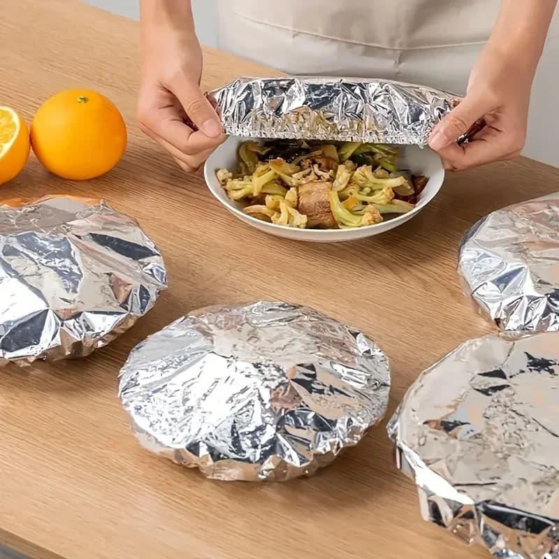 10/100pcs κάλυμμα από αλουμινόχαρτο, ανθεκτικό στη θερμότητα, μονωτικό καπάκι για μπολ και πιάτα, διατηρεί το φαγητό ζεστό και φρέσκο, μεμβράνη τροφίμων κατάλληλη για τρόφιμα
