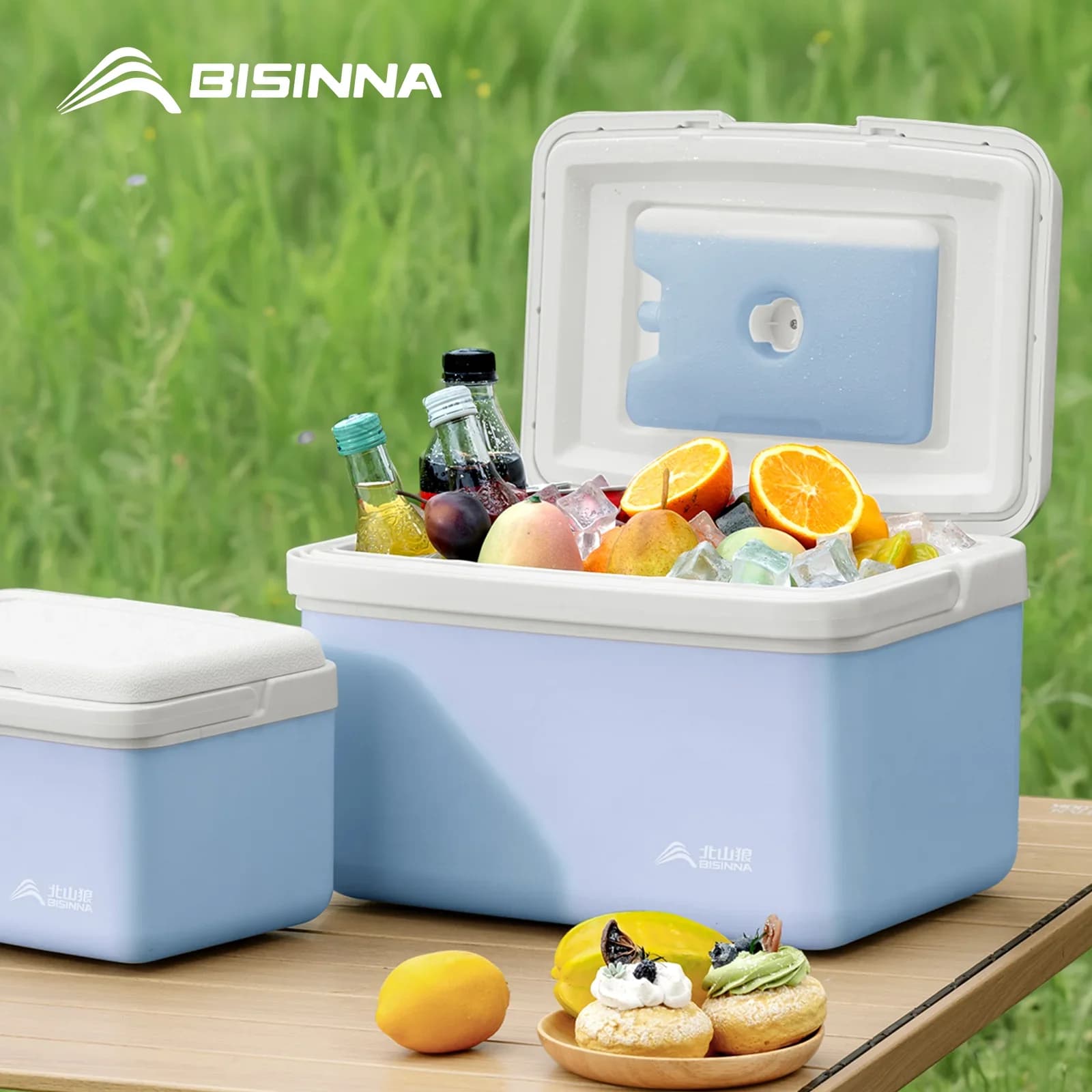 BISINNA φορητό ψυγείο πάγου Camping 6L/9L/15L, φορητό ψυγείο για ψάρεμα, ψυγειάκι αυτοκινήτου, για εξωτερικούς χώρους, παραλία, ψάρεμα, πικνίκ, μπάρμπεκιου, κουβάς πάγου