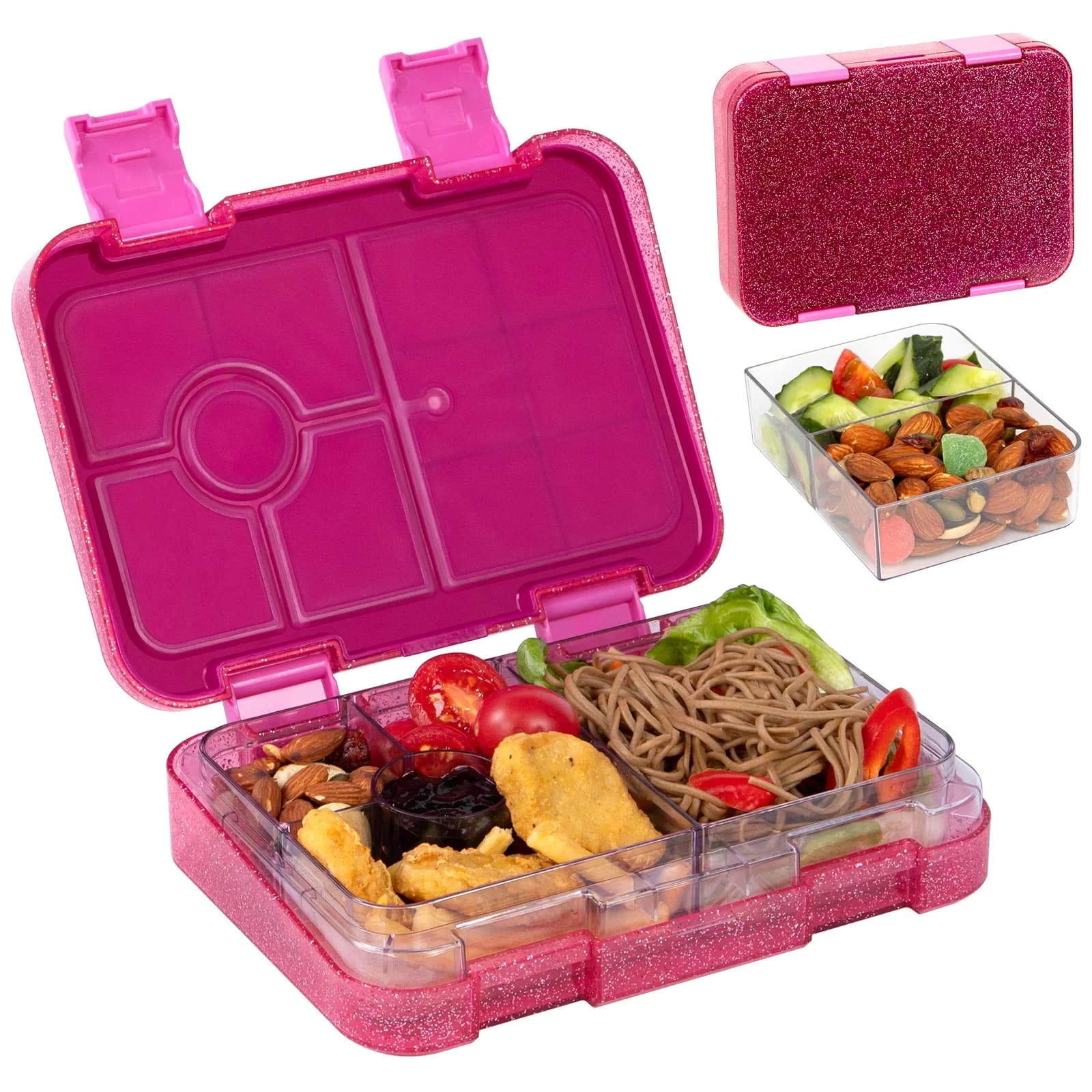 Φορητό σφραγισμένο δοχείο φαγητού, lunch box για μαθητές, κατάλληλο για μικροκύματα, θέρμανση, για σχολείο και γραφείο, δοχεία φαγητού και φρούτων, πιρούνια, κουτάλια