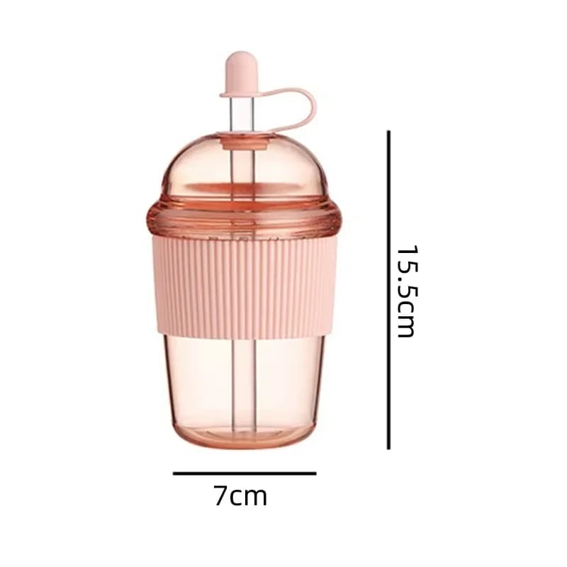 1 τεμ. φορητό κύπελλο με καλαμάκι flip 430ml, πλαστικό, στυλ ins, υψηλής χωρητικότητας μπουκάλι νερού για τσάι, καφέ, γάλα, ανθεκτικό στη θερμότητα, κύπελλο για χυμό και ζελέ