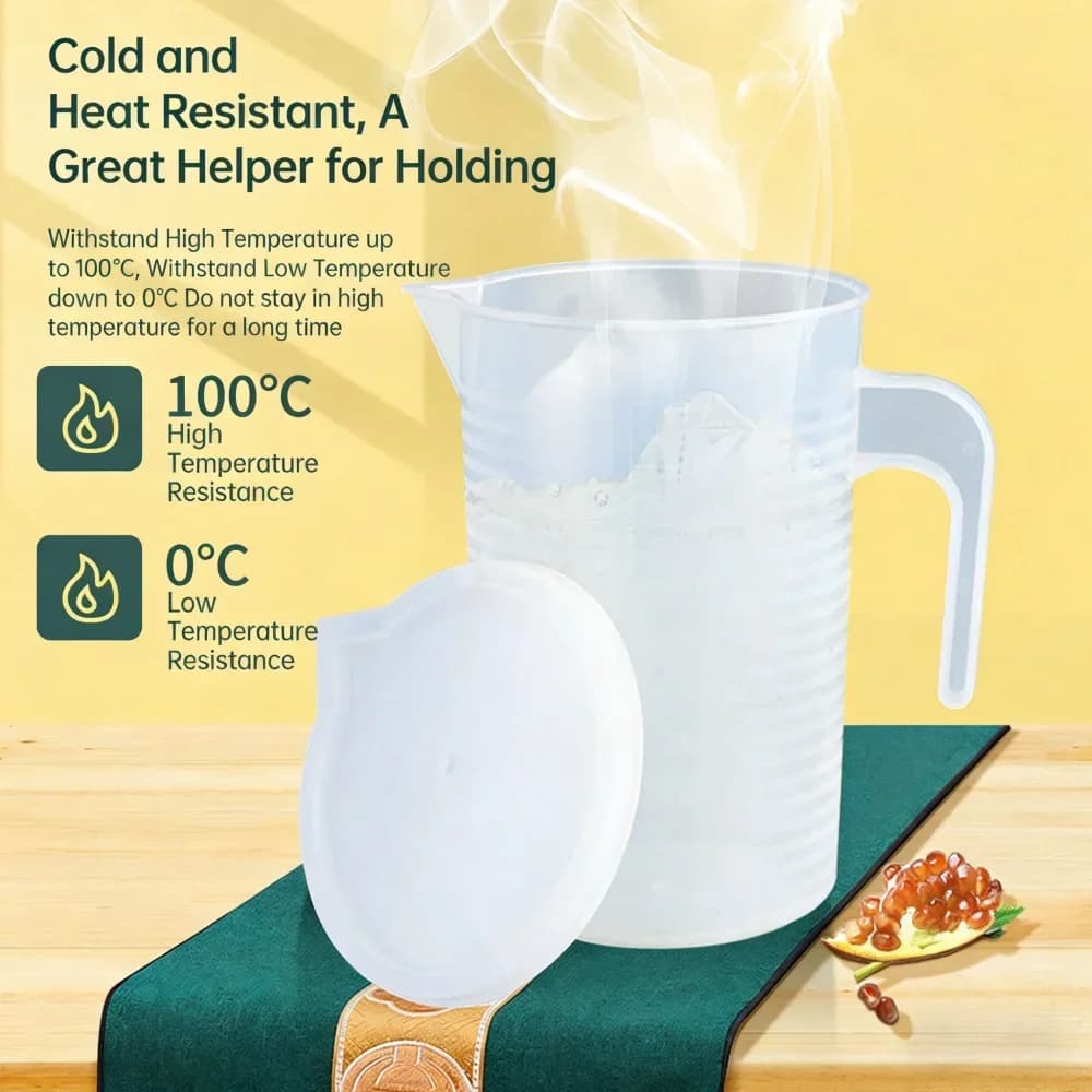 Μεζούρα κουζίνας 100-5000ml, χωρίς καπάκι με καπάκι, κλίμακα, PC, ανθεκτική σε υψηλή θερμοκρασία, πλαστικό δοχείο για γάλα και τσάι