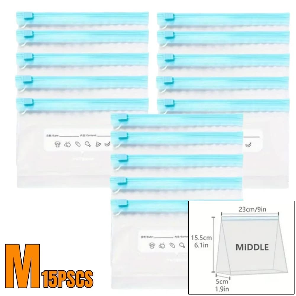 10-90pcs Τσάντες αποθήκευσης φρέσκιας διατήρησης με φερμουάρ, σφραγισμένες σακούλες τροφίμων για φρούτα, δημητριακά, λαχανικά, κρέας, στεγανή αποθήκευση στην κατάψυξη