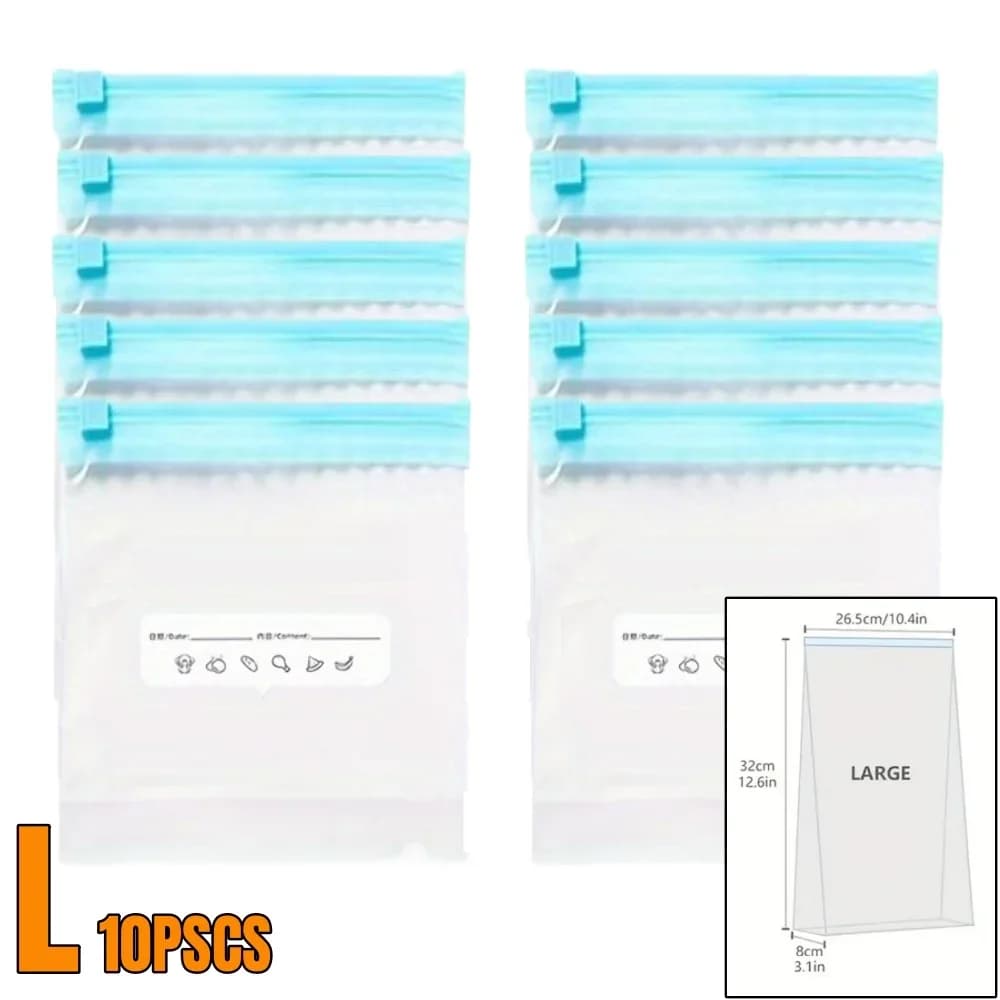 10-90pcs Τσάντες αποθήκευσης φρέσκιας διατήρησης με φερμουάρ, σφραγισμένες σακούλες τροφίμων για φρούτα, δημητριακά, λαχανικά, κρέας, στεγανή αποθήκευση στην κατάψυξη