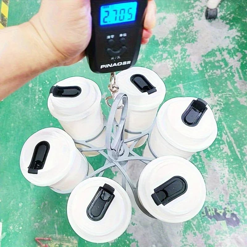1/2pcs Πτυσσόμενη φορητή θήκη ποτών 6 θέσεων με λαβή, τσέπης, για υπαίθρια πικνίκ και πάρτι, επαναχρησιμοποιούμενη θήκη ποτηριών