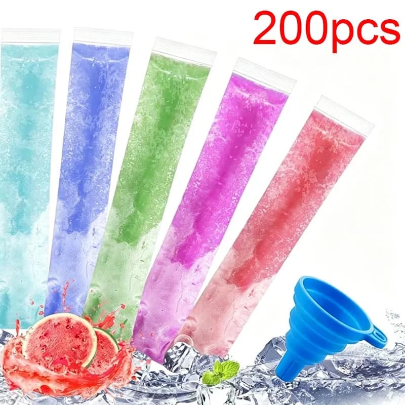 50/100/200pcs Διαφανείς σακούλες για παγωτό ξυλάκι μίας χρήσης, διαφανείς σακούλες για πάγο, για χυμούς, για γιαούρτι, για σοκολάτα, αξεσουάρ κουζίνας