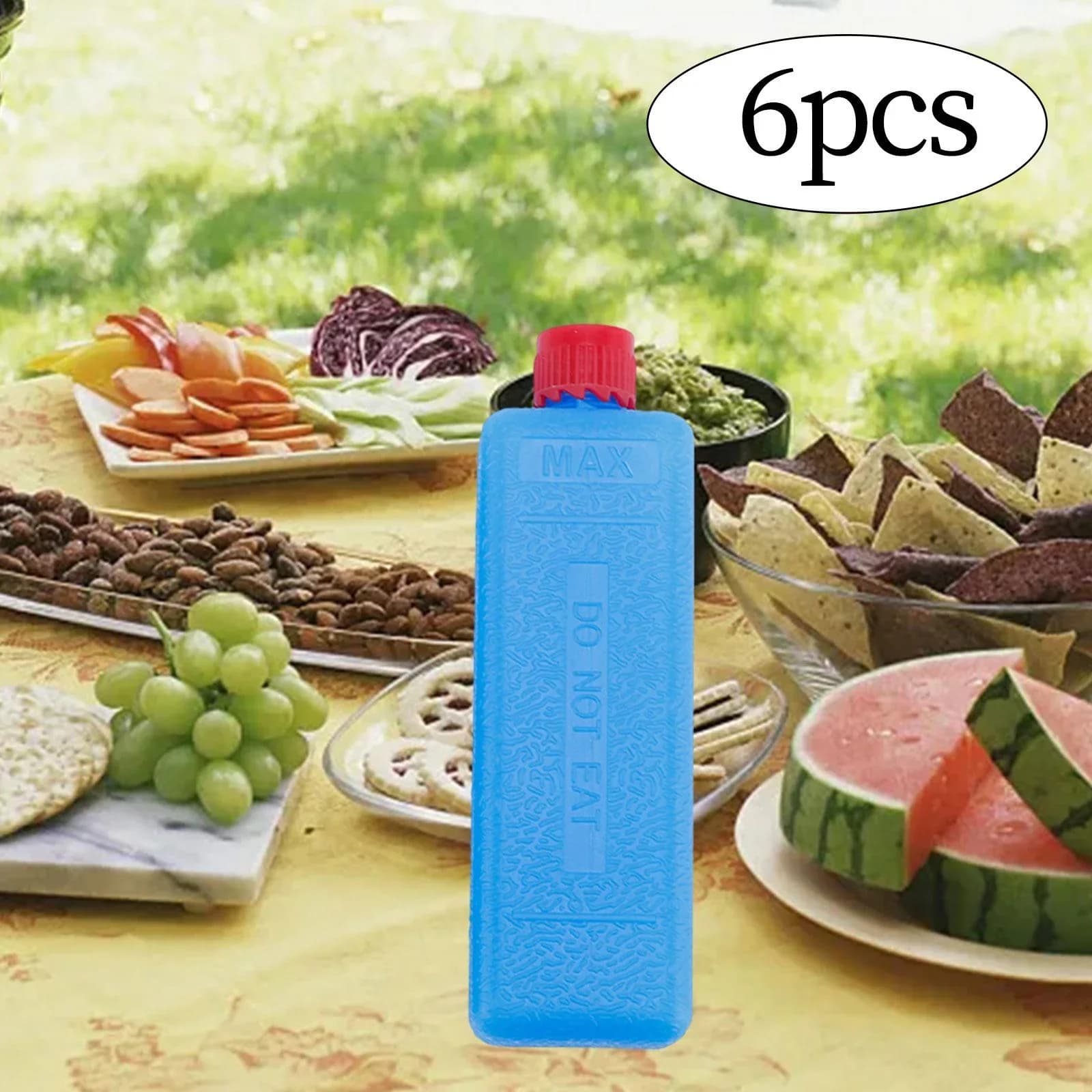 6-12PCS Επαναχρησιμοποιούμενα Παγοκύστες Ορθογώνια Πακέτα Πάγου για Κατάψυξη για Κάμπινγκ, Πικνίκ, Μπάρμπεκιου, Ταξίδια, Πακέτο Ψύξης Πάγου