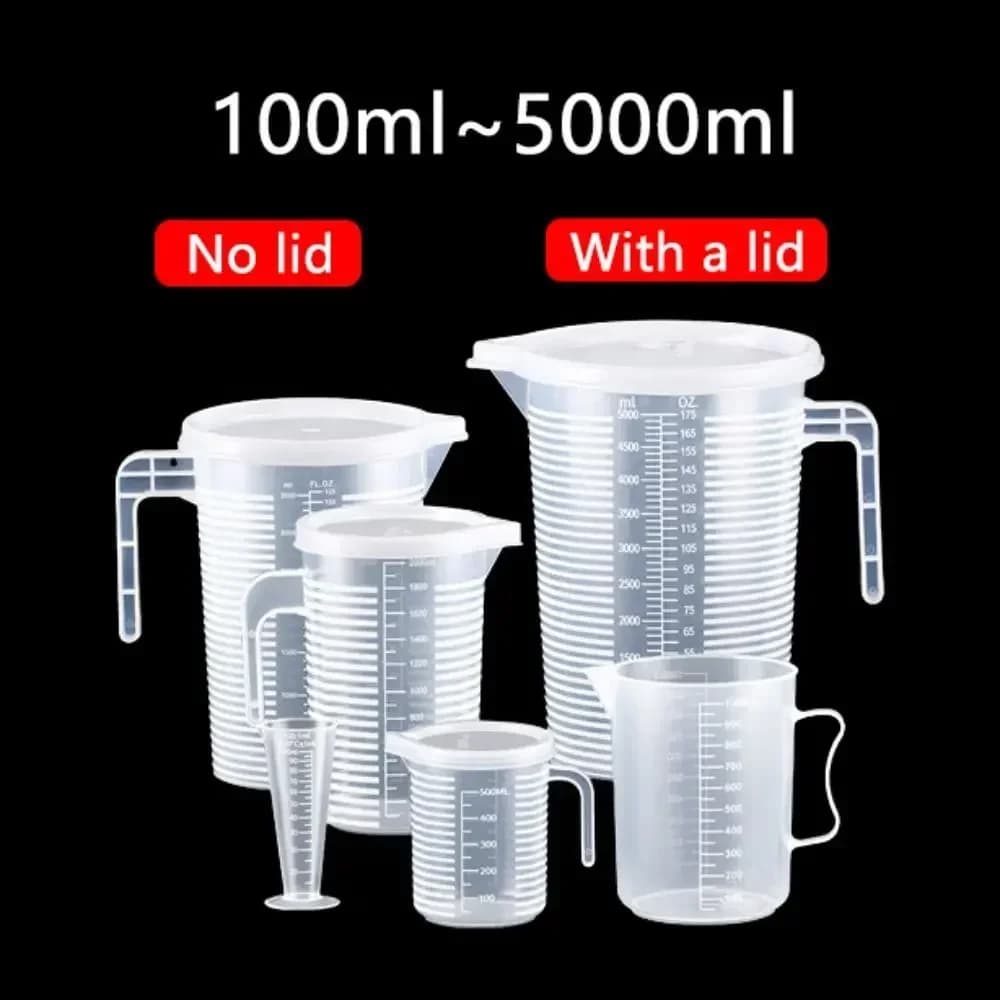 Μεζούρα κουζίνας 100-5000ml, χωρίς καπάκι με καπάκι, κλίμακα, PC, ανθεκτική σε υψηλή θερμοκρασία, πλαστικό δοχείο για γάλα και τσάι