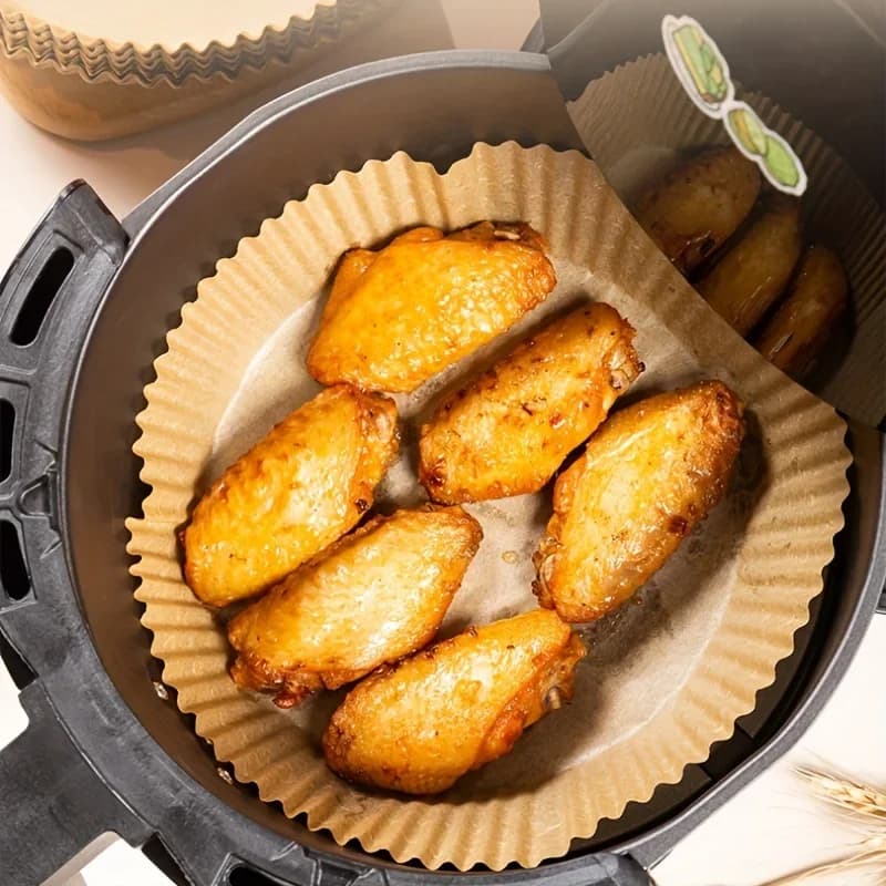 Χάρτινες Θήκες για Air Fryer Μίας Χρήσης Ανθεκτικές στο Λάδι και το Νερό, Χαρτί Ψησίματος Στρογγυλό, Τετράγωνο και Ορθογώνιο, Είδη Κουζίνας και Πάρτι