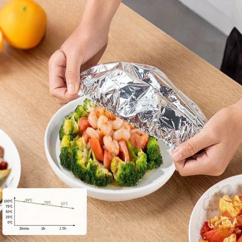 10/100pcs κάλυμμα από αλουμινόχαρτο, ανθεκτικό στη θερμότητα, μονωτικό καπάκι για μπολ και πιάτα, διατηρεί το φαγητό ζεστό και φρέσκο, μεμβράνη τροφίμων κατάλληλη για τρόφιμα