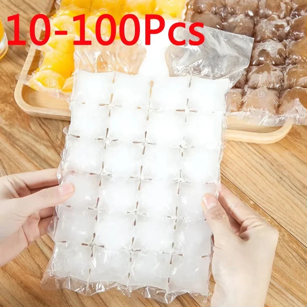 10-100 τεμ./πακέτο μιας χρήσης σακούλα πάγου, καλούπι πάγου σε πλέγμα, μπάρα, αυτοσφραγιζόμενη σακούλα για παγάκια, κουτί σακούλας παγοκύβων, βρώσιμο παγωμένο παγάκι